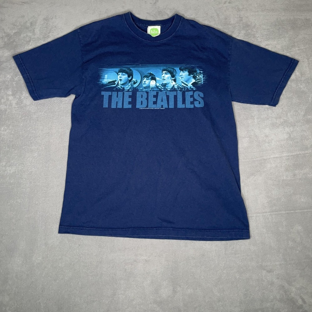 The Beatles Graphic T-Shirt Navy Blue 2005 Band Tee Men Size M